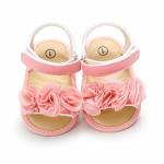 Amazon Hot sale Lace flower Soft sole baby barefoot red toddler sandals