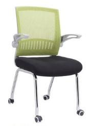 Quality 4 casters movable mesh fabric visitor arm chair furniture wholesale