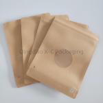 Open Top Plain Design Kraft Paper Bag , Custom Printed Brown Paper Shopping Bags