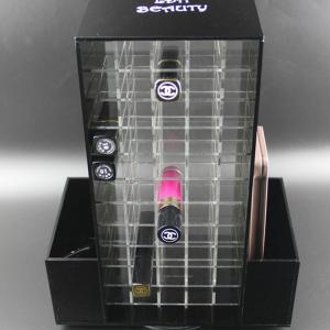 Quality Acrylic Makeup Organizer for Cosmetics Compartment Plexiglass Rotating Lipstick Display wholesale