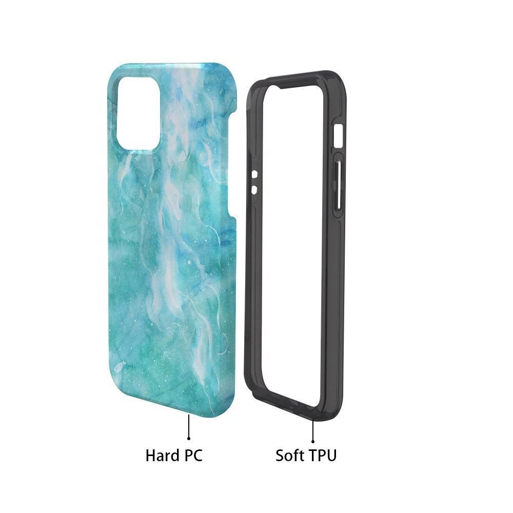 2 In 1 Double Layer 3D Sublimation Tough Phone Case With Frame For IPhone 16 15 14 13 Pro Plus Max