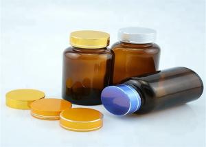 Quality Wide Mouth 120cc Amber Pill Bottles Seal Metal Lid For Long Distance Travel wholesale