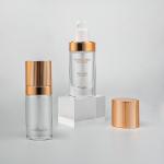 Clear 30ml Liquid Foundation Bottles Glass Pump Frosted Surface