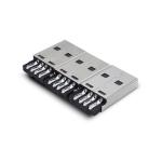 4P USB A Male Connector Short Solder Type Black Color Welding Wire