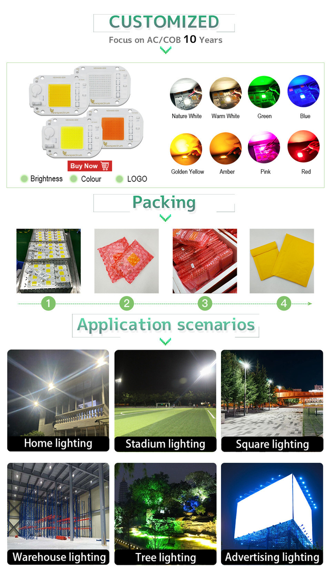 6000K COB LED Module Size 25mm Flip Chip For DIY Flood Light