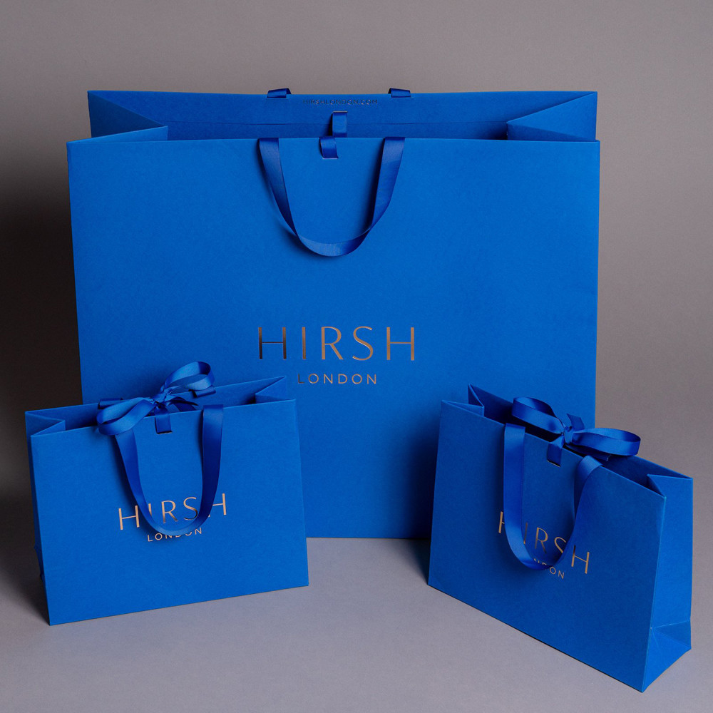 Silk Rope Handle Peacock Blue Foldable Paper Bag For Clothing Store