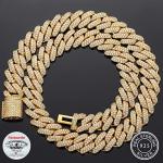 NGTC Moissanite Cuban Chain 925 Sterling Silver Miami Cuban Chain 13mm Width