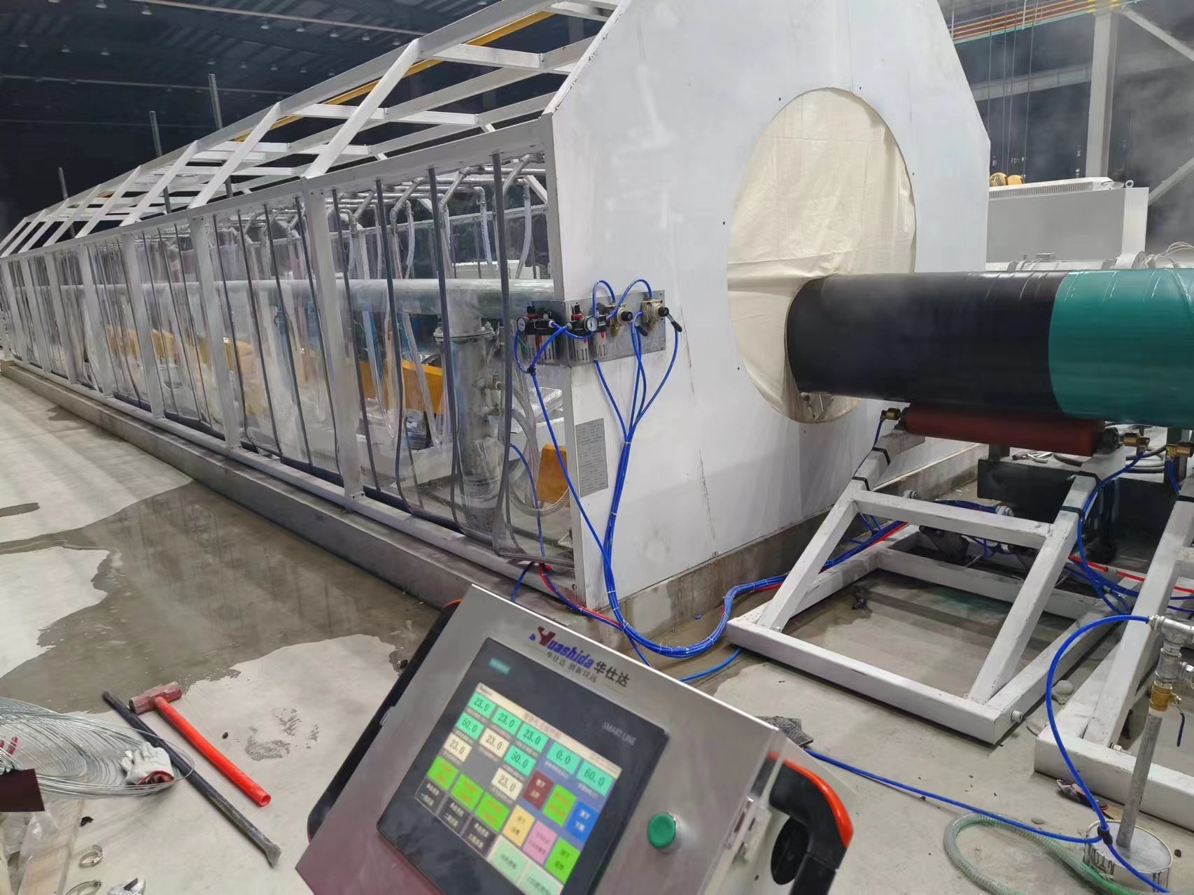 Three Layer Anti Corrosion Fbe Coating / Blasting Machinery For 2PE 3lpe Oil Supply Pipeline