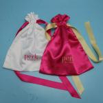 Makeup Satin Drawstring Bag With Logo Customized Design Small Size Durable