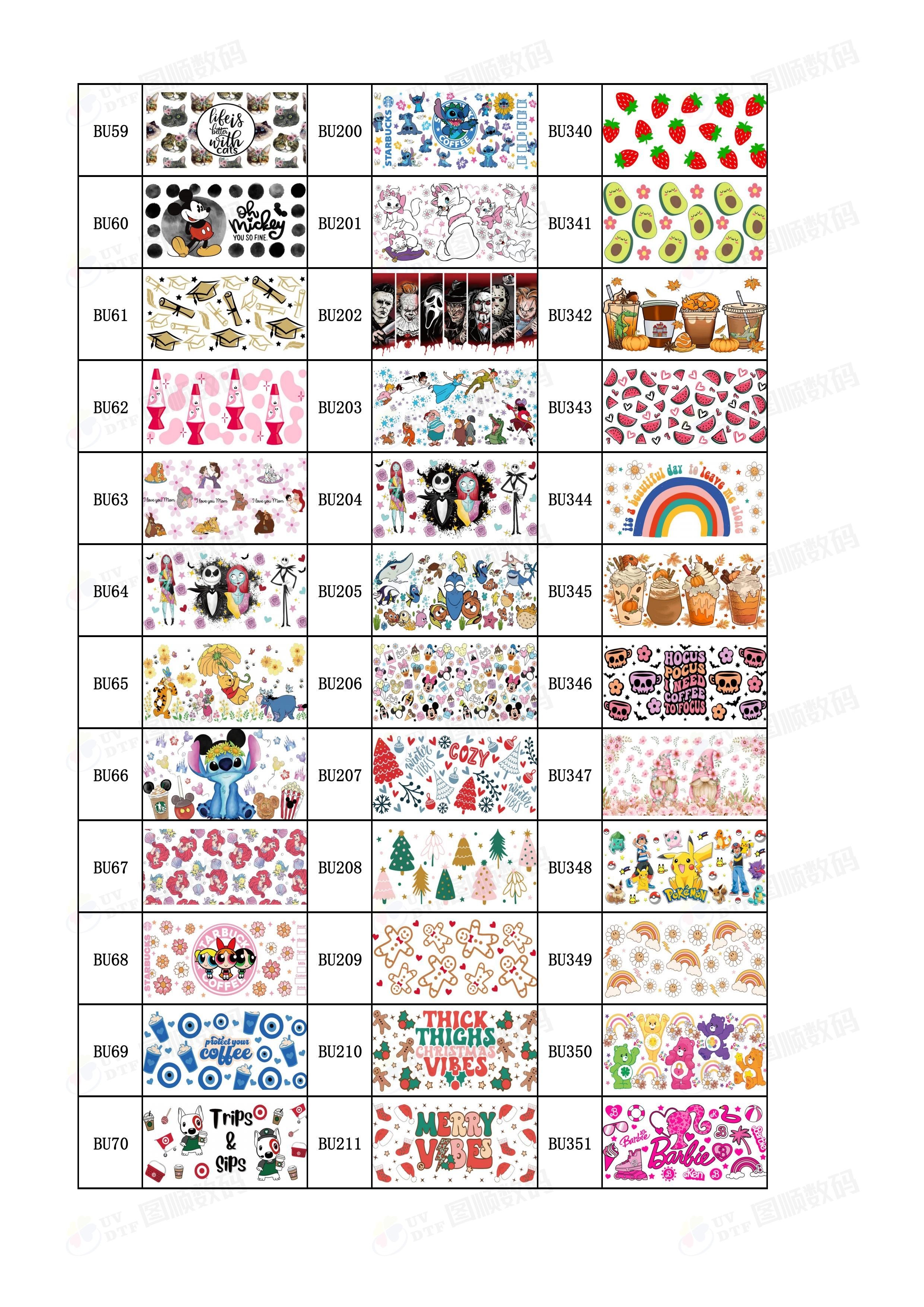 Stretchable UV DTF Cup Wrap Transfers Label Waterproof 16oz 24oz 20oz 40oz