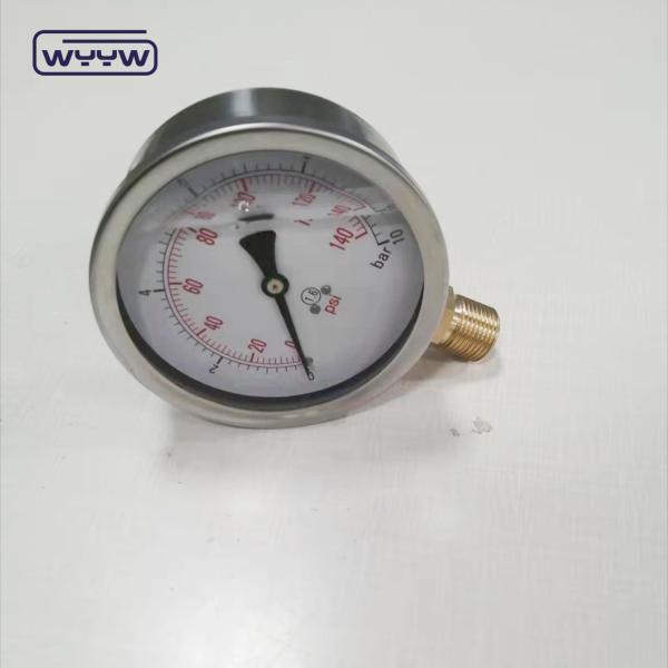 Hydraulic Liquid Glycerin Filled Bar 100mm Bottom 3/8"BSP 1/2"G Pressure Gauges