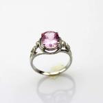 Created Oval Ruby CZ Diamonds Sterling Silver Women Ring (R122)