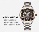 Water Resistant Mechanical Skeleton Watch Shockproof Long Service Life