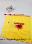 Yellow Waterproof Nylon Mesh Promotional Drawstring Bags / Personalized