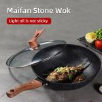 Direct Selling Kitchen Cooking 32cm Black Maifan Stone Cookware Non Stick Frying