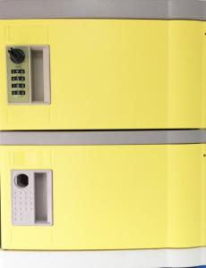 Quality 4 Comparts 1 Column Yellow Plastic Gym Lockers 1810 * 310 * 460mm Strong / Beautiful wholesale