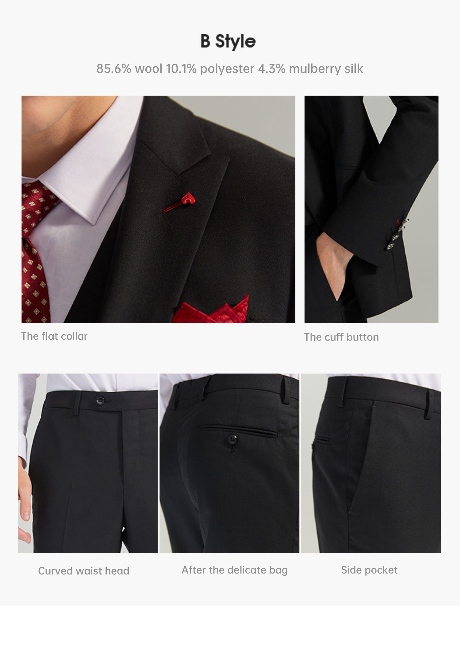 Button Fly Men's Slim Fit Wedding Suit Blazer Solid Dress Coat Business Male Jacket