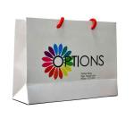 White Printed Kraft Paper Bags Customzied Thickness For Company Promotion