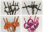 Pumpkin Halloween party supplies paper straws
