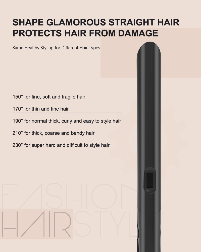 LCD Ceramic Hair Flat Iron With MCH PTC Heater Titanium Plates