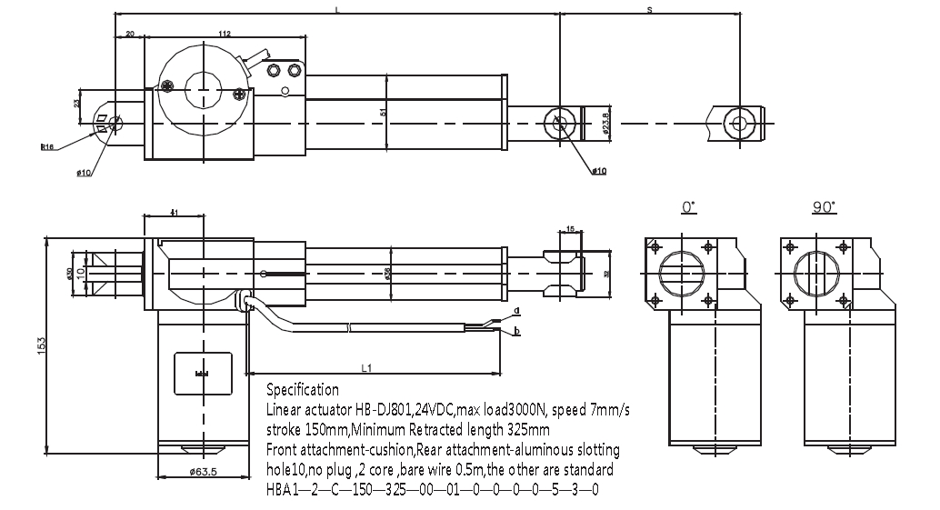 Automtic lift medical bed linear actuator 24V 6000N load capacity (with controller system)