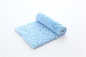 Quality 20x40cm blue color microfiber microfibre plush coral fleece towel wholesale