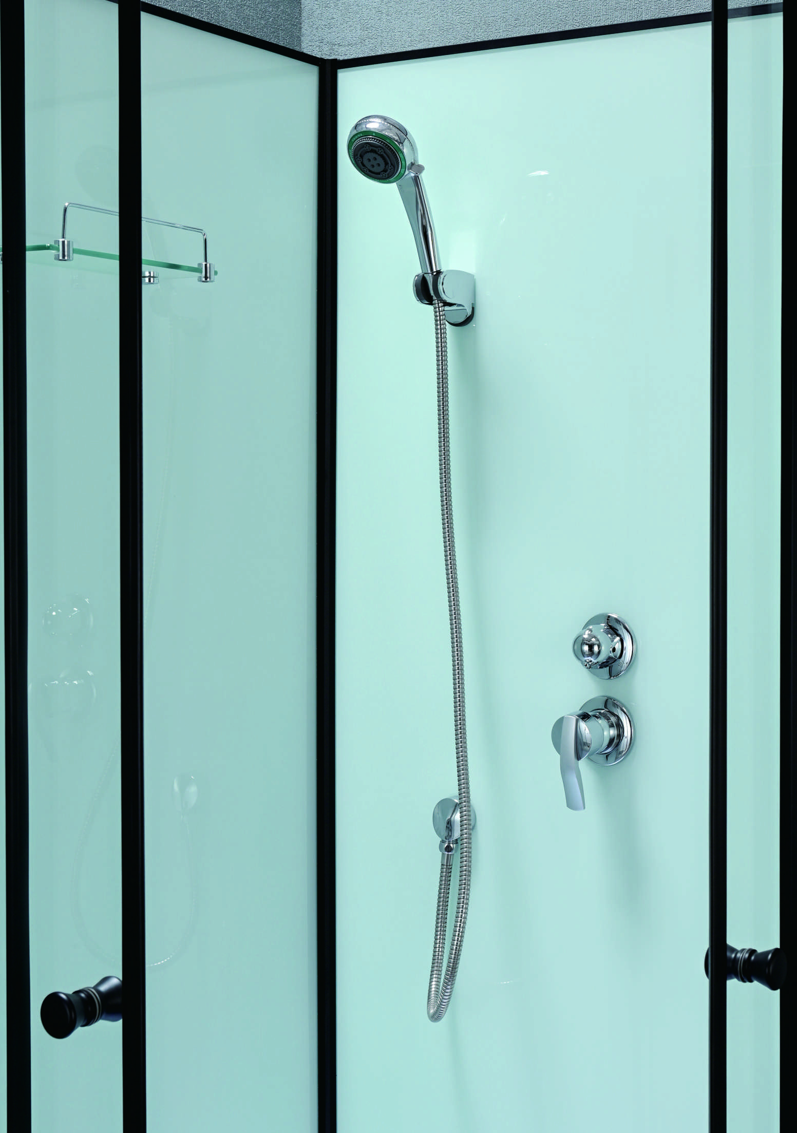 Stylish Shower Room With Matt Black And Tempered Glass For Durable And Customizable