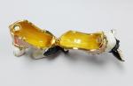 dog shape gold plated trinket box metal jewelry boxes for decoration