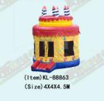 Inflatable Round Circle Birthday Cake Bouncy Castle 4*4*4.5m