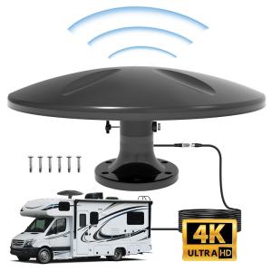 Quality Smart TV aerial 360 reception signal for Camping, Digital Campervan Motorhome Truck travel antenna tv RV HDTV Antenna wholesale