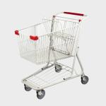 100L American Style Metal Shopping Trolley Gray White Trolley Grocery Cart With