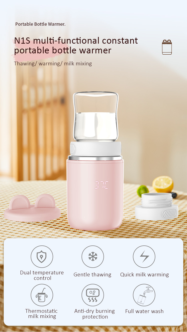 Quick Heating Infant Bottle Warmer 3 Mins Warming Breast Milk On The Go Temperature Control