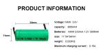 Oem Nickel Rechargeable Battery 1.2v 300mah NiMh Aa Battery Cell Pack