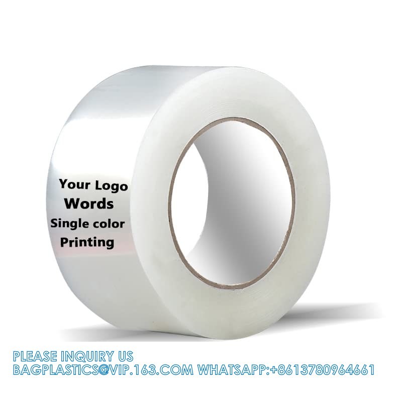Personalized Packing Tape Clear Transparent Custom Monochrome Logo Words Packaging Shipping Tape For Small Business