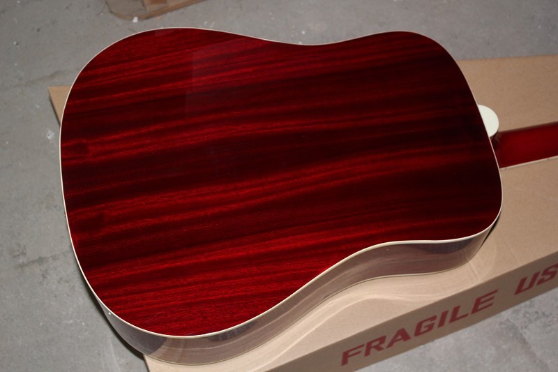 Custom Gibson 41 inch DOVE 20 frets rounded corner tobacco sunburst acoustic guitar with electric guitar's pickup