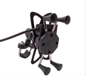 Quality Universal 9-24V X Claw Motorcycle Phone Mount With Usb Charger wholesale