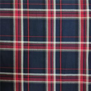 Quality 110-115gsm Yarn Dyed Fabric Red Black And Navy Color For Casual Shirts wholesale