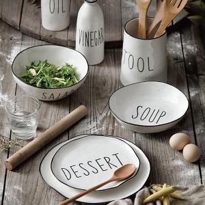 Quality Black Speckled Kitchen 20cm Pretty Unique Restaurant Salad Plates wholesale
