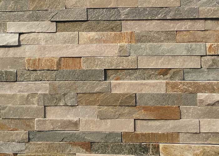 Yellow And Gray Slate Culture Stone Veneer For Flast Wall Cladding Decor