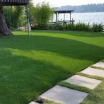 Outdoor Synthetic Grass On Concrete Good Water Permeability Fire Prevention