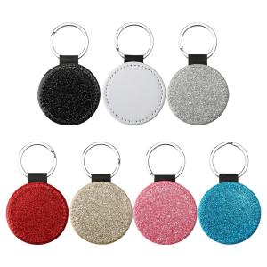 Quality Personalized Sparkle Leather Pendant Key Chain For Sublimation Printing wholesale