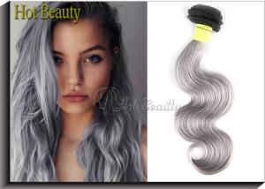 Quality Unprocessed Brazilian Virgin Hair Body Wave Grey Remy Human Hair Weave Full Ends wholesale