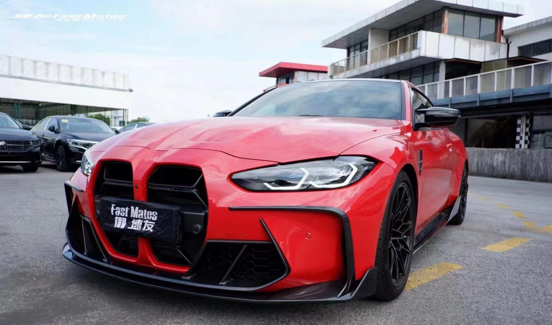 For BMW G80 G82M3 M4 Carbon Fiber Body Kit G80 G82M3 M4 Upgraded Paktechz Style Front Lip Diffuser Spoiler Hood