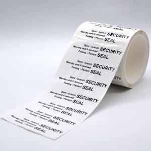 Quality 70um 1mil Gloss White Semi Transfer Tamper Evident Label Stiker For VOID wholesale