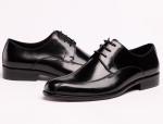 Officer Business Mens Leather Dress Shoes , Black Dress Loafers Slip Resistant