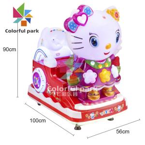 Quality Funny Coin Operated Kiddie Ride Vintage Kitty Themed 220V Samsung Display wholesale