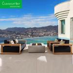 Hotel Outdoor Furniture Sustainable Teak Wood Sofa with Water-Resistant Cushions