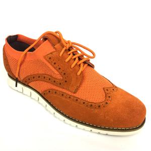 Quality Brown Suede Leather Mens Casual Flat Shoes , Lace Up Casual Sport Shoes wholesale