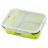Buy cheap 3 divider silicone folding lunch box camping food for work picnics lunch from wholesalers