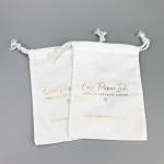 Gold Foil Logo Cards Packing 6oz Cotton Drawstring Bag